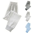 thumbnail image 1 of Ahuyic Long Pants for Kids,Boys Girls Striped Thermal Leggings Elastic Waist Base Layer Pants for Casual Fall Wear,8 Years Light Blue, 1 of 4