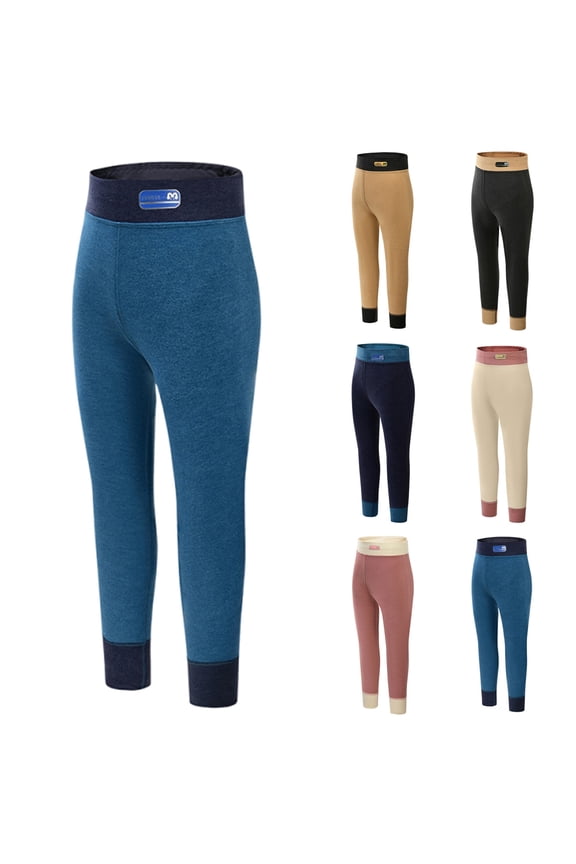 Long Pants for Kids,Boys Girls Thermal Leggings 3-17 Years German Fleece Lined Pants for Winter Warm Base Layer Trousers,14-15Years Beige