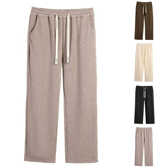 Ahuyic Long Pants for Kids,Girls Solid Color Wide Leg Pants 3-15 Years Elastic Waist Flowy Trousers for Casual Everyday Wear in Fall Winter,9-10Years Coffee