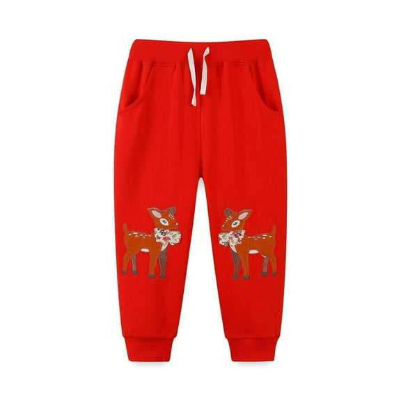Ahuyic Long Pants for Kids,Boys Print Pants Joggers Casual Sport Trousers for Kids,4 Years Red
