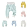 thumbnail image 1 of Ahuyic Long Pants for Kids,Infant High Waist Snap Pants Solid Color Belly Warmer Trousers with Easy Closure,0.9-1.5Years Yellow, 1 of 4