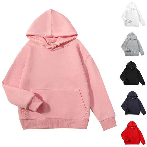 Ahuyic Toddler Kids Coat Long Sleeve Round Neck Solid Color Top for Fall Winter,3-4Years Red