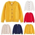 thumbnail image 1 of Bxsruta Boys and Girls Knitted Cotton Sweater Cardigan Jacket, Blue 7 Years, 1 of 8