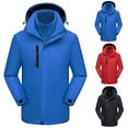 thumbnail image 1 of Bxsruta Men and Women Couple Style Sprinting Suit Three in One Or Two Outdoor Ski Riding Suit Hooded Warm Coat, Black M, 1 of 1