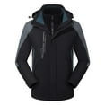 thumbnail image 1 of Fall Winter Savings Clearance 2024! Bxsruta Men and Women Couple Style Sprinting Suit Three in One Or Two Outdoor Ski Riding Suit Hooded Warm Coat, Black XL, 1 of 3