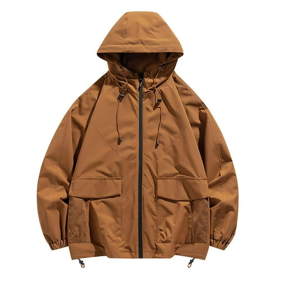 Bxsruta Women's New Outdoor Mountaineering Hardshell Jacket Warm Windproof Casual Jacket, Brown L