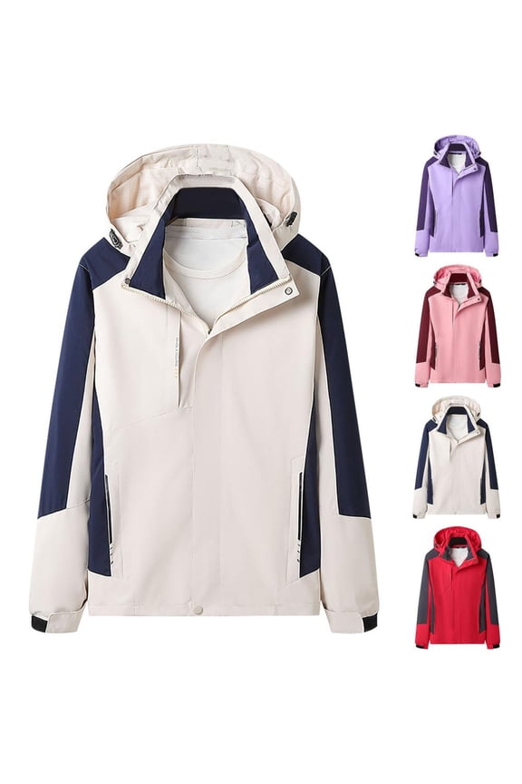 Women's Sports Outdoor Hardshell Jacket Windproof Warm Removable Cap Mountaineering Jacket Thin Jacket, Pink M