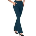 thumbnail image 1 of Loopsun Womens Pants, Casual Pants for Women, Women's Fashion Casual Temperament Solid Color Slim Flare Trousers Navy L, 1 of 5