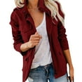 thumbnail image 1 of TAGOLD Womens Cardigan Coats,Fashion Woman Long Sleeve T-Shirt Open Front Loose Outerwear Solid Blouse Coat Tops Zipper Blouse, 1 of 5