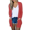 thumbnail image 1 of Fall Winter Savings Clearance 2024! TAGOLD Womens Cardigans,Women's Solid Color Long Sleeve Casual Tops Blouse With Pocket And Button Cardigan, 1 of 5