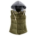 thumbnail image 1 of Fall Winter Savings Clearance 2024! TAGOLD Womens Coats Outwear,Women Casual Fashion Zippers Loose Sleeveless Zipper Solid Warm Coat Tops Vest Army Green M, 1 of 5