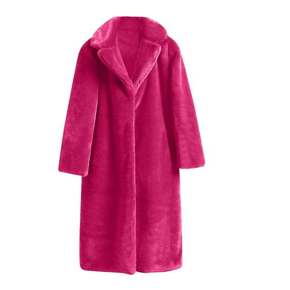 TAGOLD Womens Coats Outwear,Women Winter Warm Coats Winter Coat Warm Furry Winter Jacket Long Sleeve Outerwear Hot Pink XXXXXL