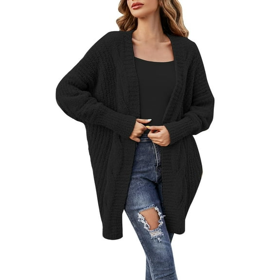 TAGOLD Womens Coats,Woman Fashion Solid Color Long Sleeves Knit Cardigan Loose Tops Blouse Sweater