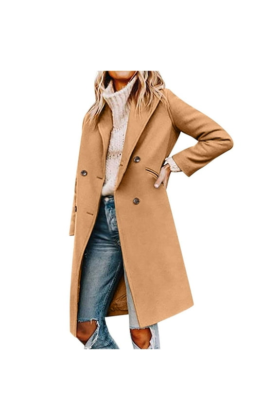 Womens Coats,Woman Winter Casual Solid Turndown Keep Warm Single-breasted Windbreaker Coat Anoraks