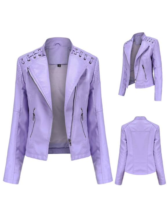 Womens Coats,Women's Fashion Lapel Motor Jacket Coat Zip Biker Short Punk Cropped Tops