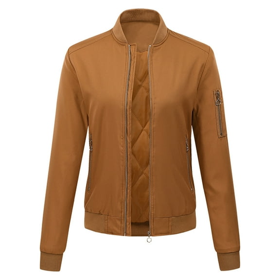 TAGOLD Womens Fall Winter Coat,Fashion Womens Jacket Solid Long Sleeve Zipper Pocket Outerwear Tops Short Coat