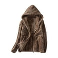 thumbnail image 1 of TAGOLD Womens Fall Winter Coat Jacket, Winter Cardigan for Womens, Ladies Fleece Thickened Warm Hooded Reversible Jacket, 1 of 4