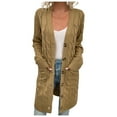 thumbnail image 1 of TAGOLD Womens Fall Winter Coat Jacket, Winter Cardigan for Womens, New Casual Women's Knitwear Fall And Winter Long Dough Twists Sweater Button Cardigan Coat, 1 of 4