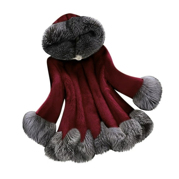 TAGOLD Womens Fall Winter Coat Jacket, Winter Cardigan for Womens, Women Plus Size Winter Warm Loose Stand Collar Hair Plush Jacket Coat