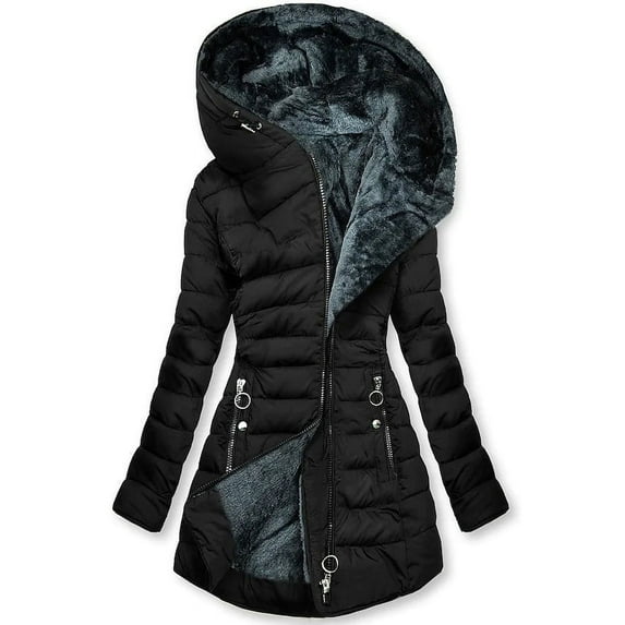 TAGOLD Womens Fall Winter Coat Jacket, Winter Cardigan for Womens, Women's FALL And Winter Clothing, Solid Color Hooded Plush Cotton