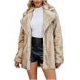 thumbnail image 1 of TAGOLD Womens Fall Winter Coat Jacket, Winter Cardigan for Womens, Womens Ladies Warm Faux Furry Long Coat Jacket Winter Solid V-neck Outerwear, 1 of 5