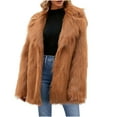 thumbnail image 1 of TAGOLD Womens Fall Winter Coat Jacket, Winter Cardigan for Womens, Womens Ladies Warm Faux Furry Long Coat Jacket Winter Solid V-neck Outerwear, 1 of 5