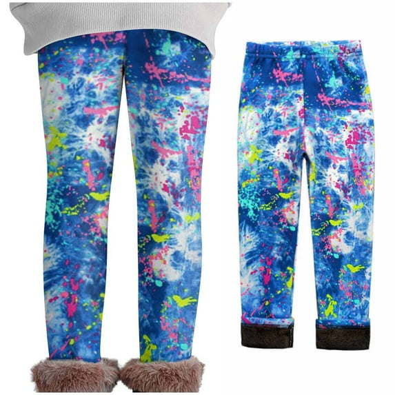abtuhar Girls Leggings,Girls Printed Leggings Yoga Pants Leggings for Kids Blue 3-4 Years