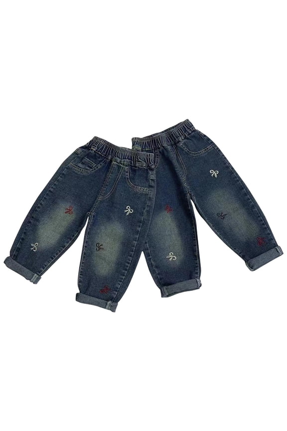 Summer AKAFMK Baby Girl Clothes,Toddler Girls Jeans,Children Girls' Jeans Long Pants Children's Loose Pants Casual Outerwear Pants