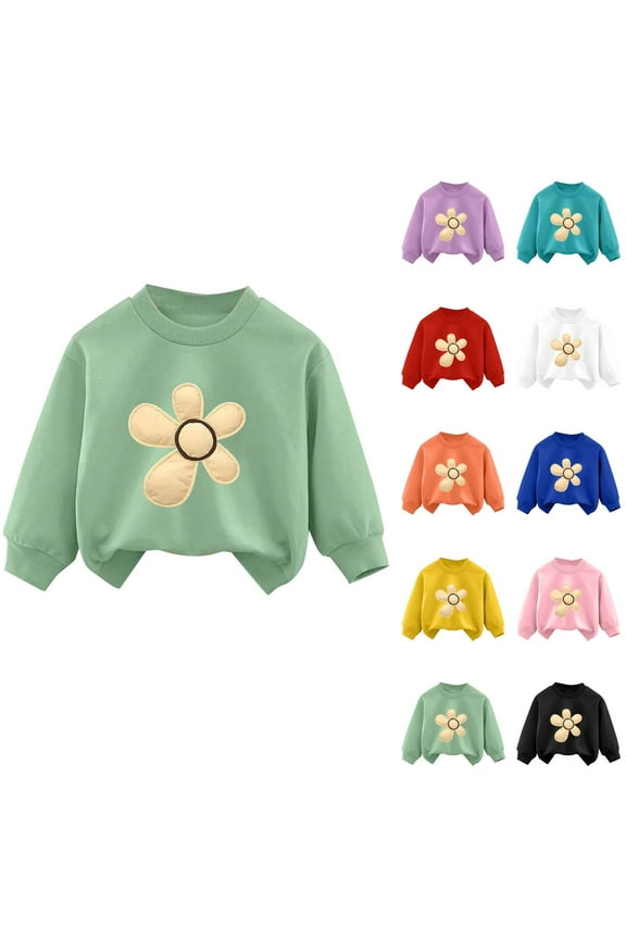 Kids Baby Toddler Girls Long Sleeves Crewneck Sweatshirt,Children's Hoodie Western-style Long Sleeved Girls' Printed Long Sleeved Base Shirt Casual Top