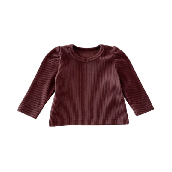 AKAFMK Kids Baby Toddler Girls Long Sleeves Shirts,6 Months-3 Years Cotton Bottoming Shirt Spring and Fall Thin Solid Color Long-Sleeved T-Shirt