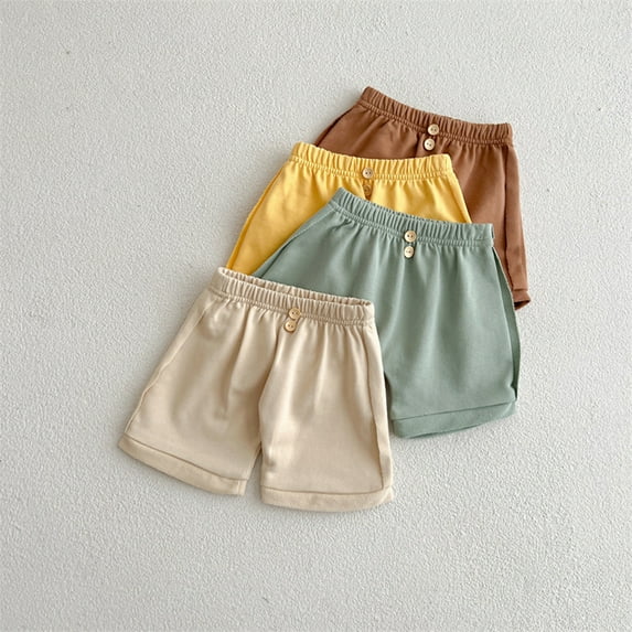 Fall Winter Savings Clearance! Itsun Toddler Shorts,Toddler Kids Solid Cotton Comfort Soft Baby Sport Jogger Shorts Boys Girls Casual Pants Beige 6 Months