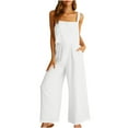 thumbnail image 1 of Fall Winter Savings Clearance! Itsun Women Outfits Sets,Two Piece Sets for Women Summer Outfits Sets Mock Neck Tops Wide Leg Crop Pants Vacation Travel Outfits White 6, 1 of 5