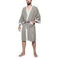 thumbnail image 1 of abtuhar Mens Robes,Robe for Men,Mens Lightweight Robe,Knit Bathrobe Spa Sleepwear Soft Knee Length Robe With Pockets Gray, 1 of 1