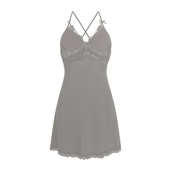 abtuhar Spaghetti Strap Dresses for Women,Women Sexy Sleepwear Lace Chemise Nightgown Full Slip Sleepwear Sky Blue M