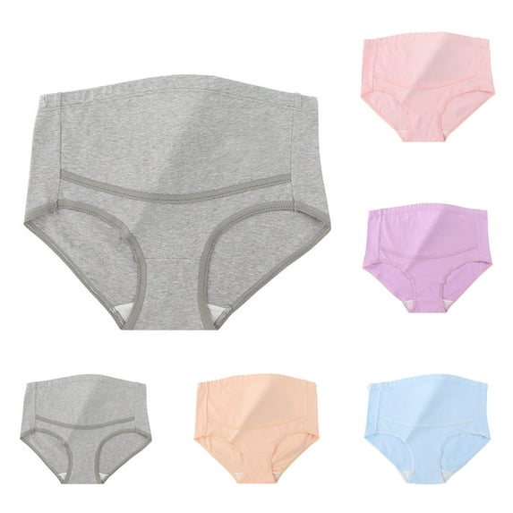 Swuxness Maternity Plus Size Support Panties, Panties for Women, Women's Solid Color Plus Size High Waisted Maternity Supportive Underwear Blue, XXXL