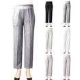 thumbnail image 1 of Swuxness Women Casual Straight Leg Pants, Womens Summer Long Pants, Women's Casual Daily Solid Color High Waisted Loose Thin Soft Comfortable Long Pants Beige, XXXXXL, 1 of 4