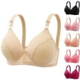 thumbnail image 1 of Swuxness Women's Breathable Push Up Bras, Women's Bras, Women Plus Size Adjustable Support Comfortable Seamless Everyday Wear Bra Wine, XXL, 1 of 3