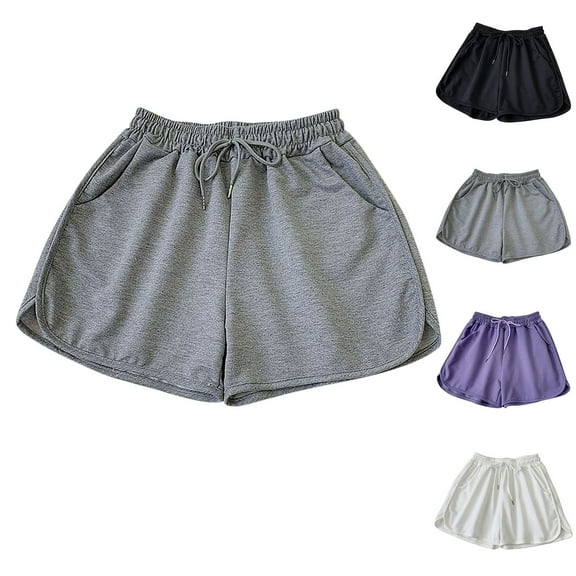 Swuxness Women's Casual Home Pajamas Pants, Women Short Pajamas Pants, Women's Solid Color Casual High Waisted Comfortable Loose Tie Front Short Sleep Pants Purple, M