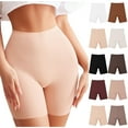 thumbnail image 1 of Swuxness Women's High Waist Boxers Briefs, Women's Plus Size Underwear, Womens Plus Size High Waist Solid Color Comfortable Soft Seamless Boxers Briefs Panties Beige, S, 1 of 3