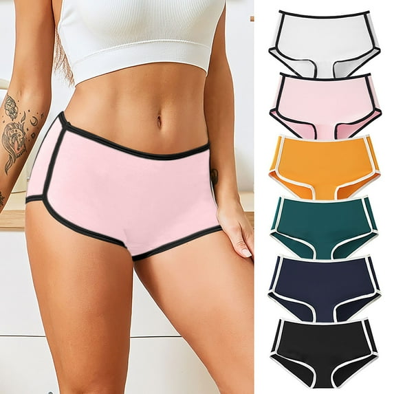 Swuxness Women's High Waist Boxers Briefs, Women's Sport Underwear, Womens Solid Color Sports High Waist Comfortable Soft Four Corners Briefs Panties Green, S