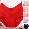 thumbnail image 1 of Swuxness Women's Lace Breathable Underwear, Women's Plus Size Panties, Womens Plus Size High Waisted Lace Solid Color Soft Comfortable Panties for Ladies Black, XXXL, 1 of 5