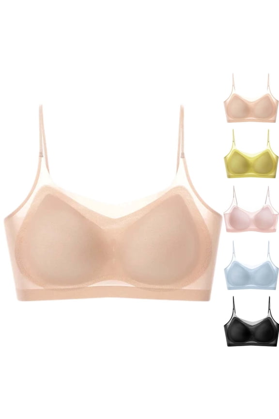 Women's Push Up Bras, Woman's Bras, Women Thin Back Support Wireless Seamless Small Cup Size No Underwire Everyday Wear Beige, M
