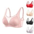 thumbnail image 1 of Swuxness Women's Thin Push Up Wireless Bra, Women's Bras, Women Lightweight Solid Color Breathable Seamless Everyday Underwear Pink, L, 1 of 3