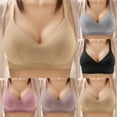 thumbnail image 1 of Swuxness Women's Thin Push Up Wireless Bra, Women's Bras, Women Solid Color Front Closure Seamless No Underwire Bras for Womens Everyday Casual Wear Gray, XXXL, 1 of 5