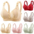 thumbnail image 1 of Swuxness Women's Thin Push Up Wireless Bra, Women's Bras, Women's Thin No Underwire Breathable Lightweight Soft Everyday Bra Red, XXL, 1 of 3