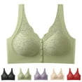 thumbnail image 1 of Swuxness Womens Comfortable Wireless Bra, Women's Front Closure Bra, Women Solid Color Seamless Push Up Adjustable No Underwire Support Everyday Underwear Black, XXL, 1 of 4