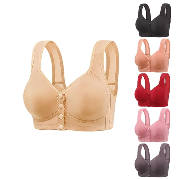 Swuxness Womens Comfortable Wireless Bra, Women's Push Up Bras, Women Plus Size Breathable Seamless Bra with Light Padding for Everyday Wear Black, M