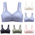 thumbnail image 1 of Swuxness Womens Comfortable Wireless Bra, Women's Push Up Bras, Women's Plus Size Solid Color Hollow Out Semi Fixed Soft Support Lightweight Everyday Bra Green, XXL, 1 of 3