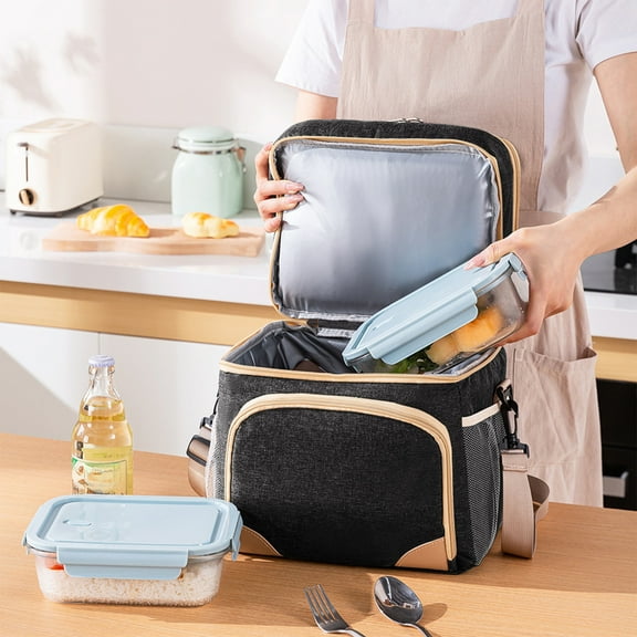 VOAVEKE Lunch Box, Lunch Box For Women Insulated Lunch Bag Leakproof Cooler Bag Personalized Adult Lunch Box With Adjustable Shoulder Strap For Stuff Teac