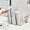 thumbnail image 1 of Fall and Winter Storage Clearance Holiday Deals 2024! VOAVEKE Desk Organizer, Book Stand File Rack Acrylic Dormitory Desktop Transparent Bookshelf Desk Book Storage Teacher Desk Rack, 1 of 4